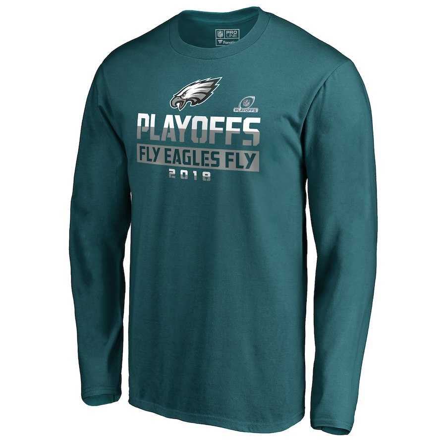 Men's Eagles Green 2018 NFL Playoffs Fly Eagles Fly Long Sleeve T-Shirt,We sell and wholesale Men's Eagles Green 2018 NFL Playoffs Fly Eagles Fly Long Sleeve T-Shirt on line form chian!